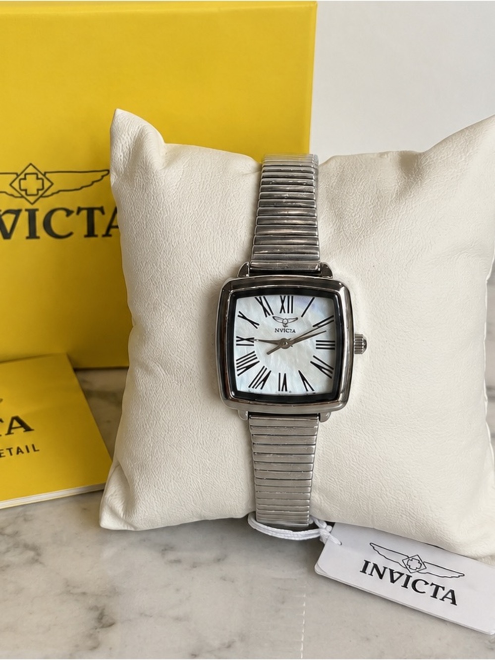 Invicta Silver-Tone Square Dial Women's Watch - 69084